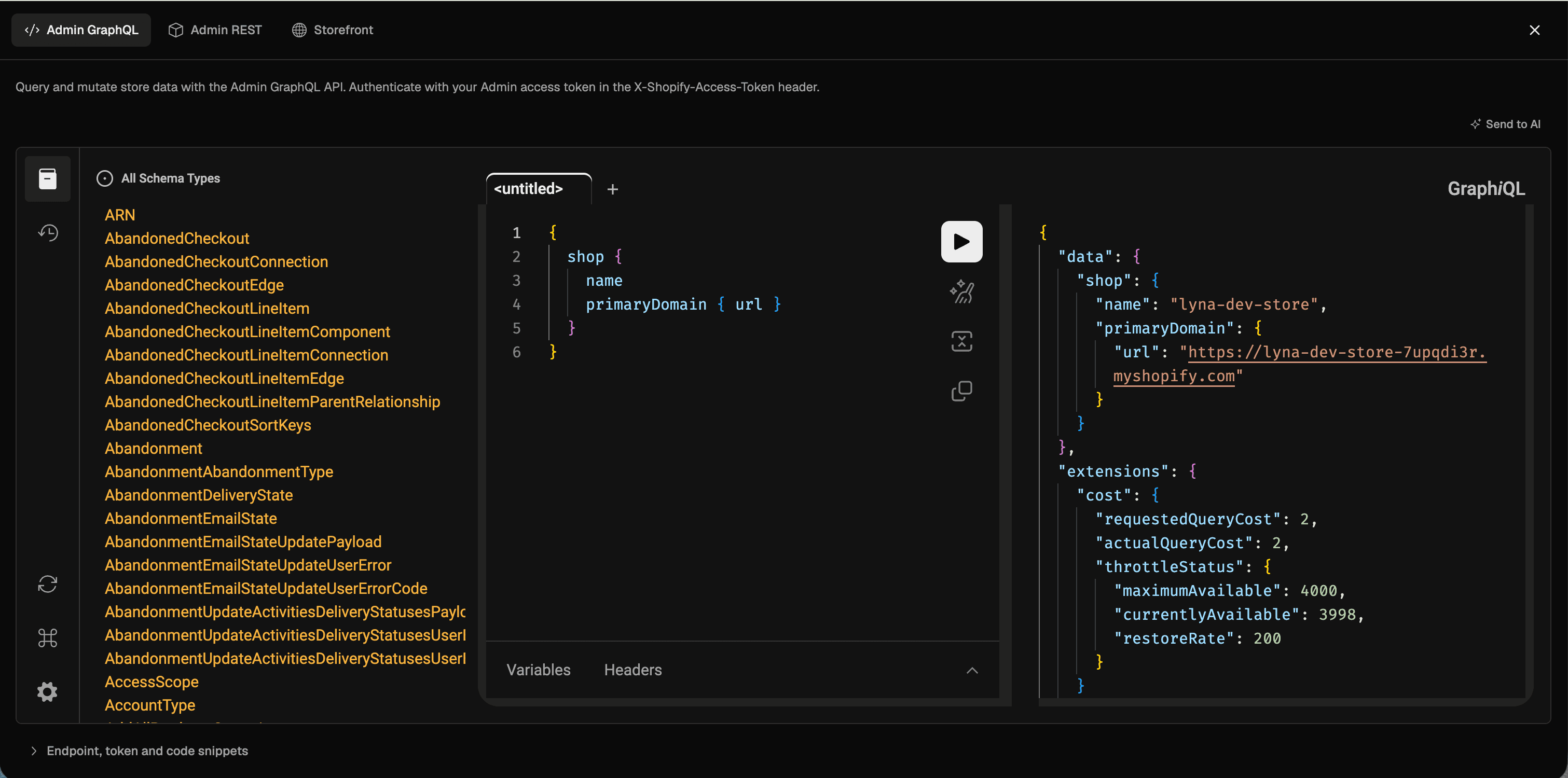 Schema and Docs explorer in fullscreen