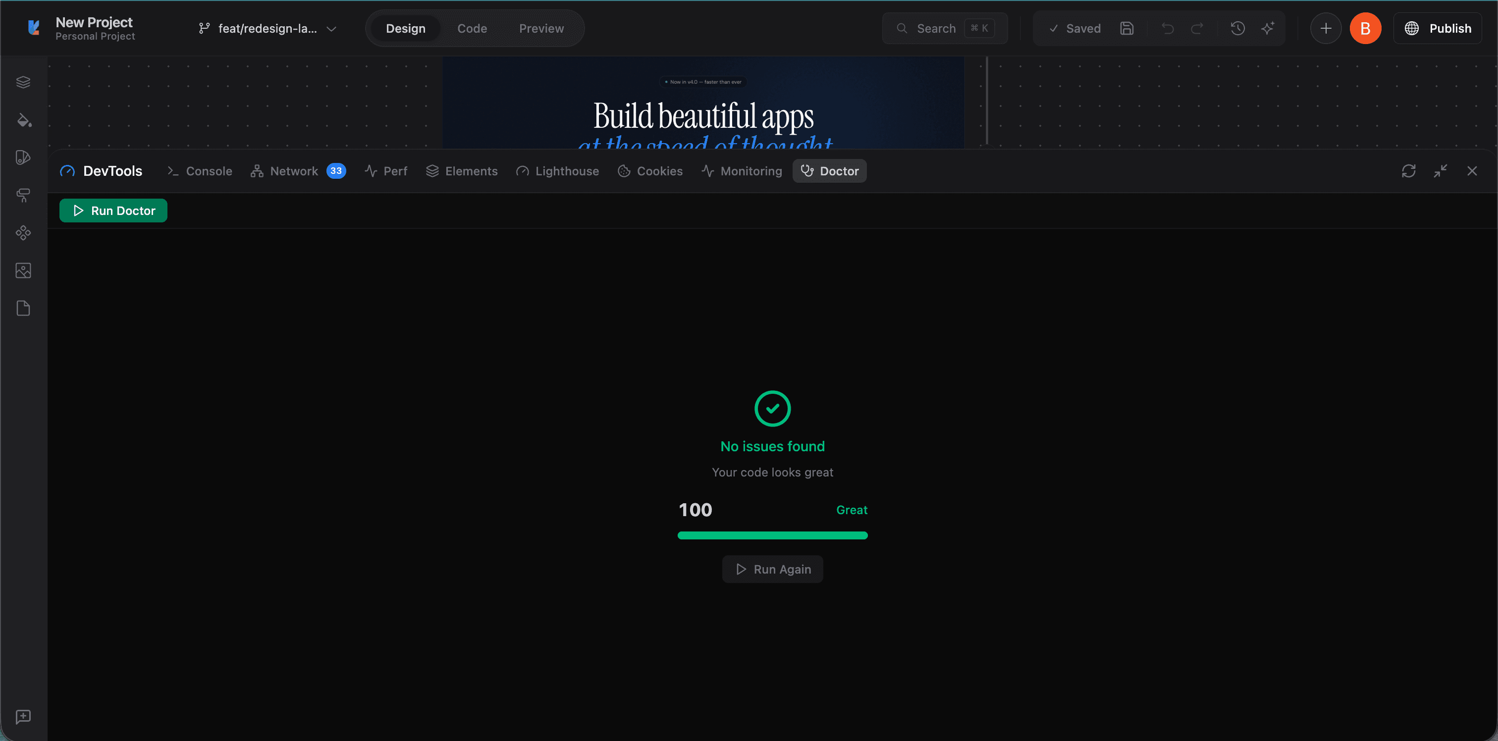 Doctor showing clean results