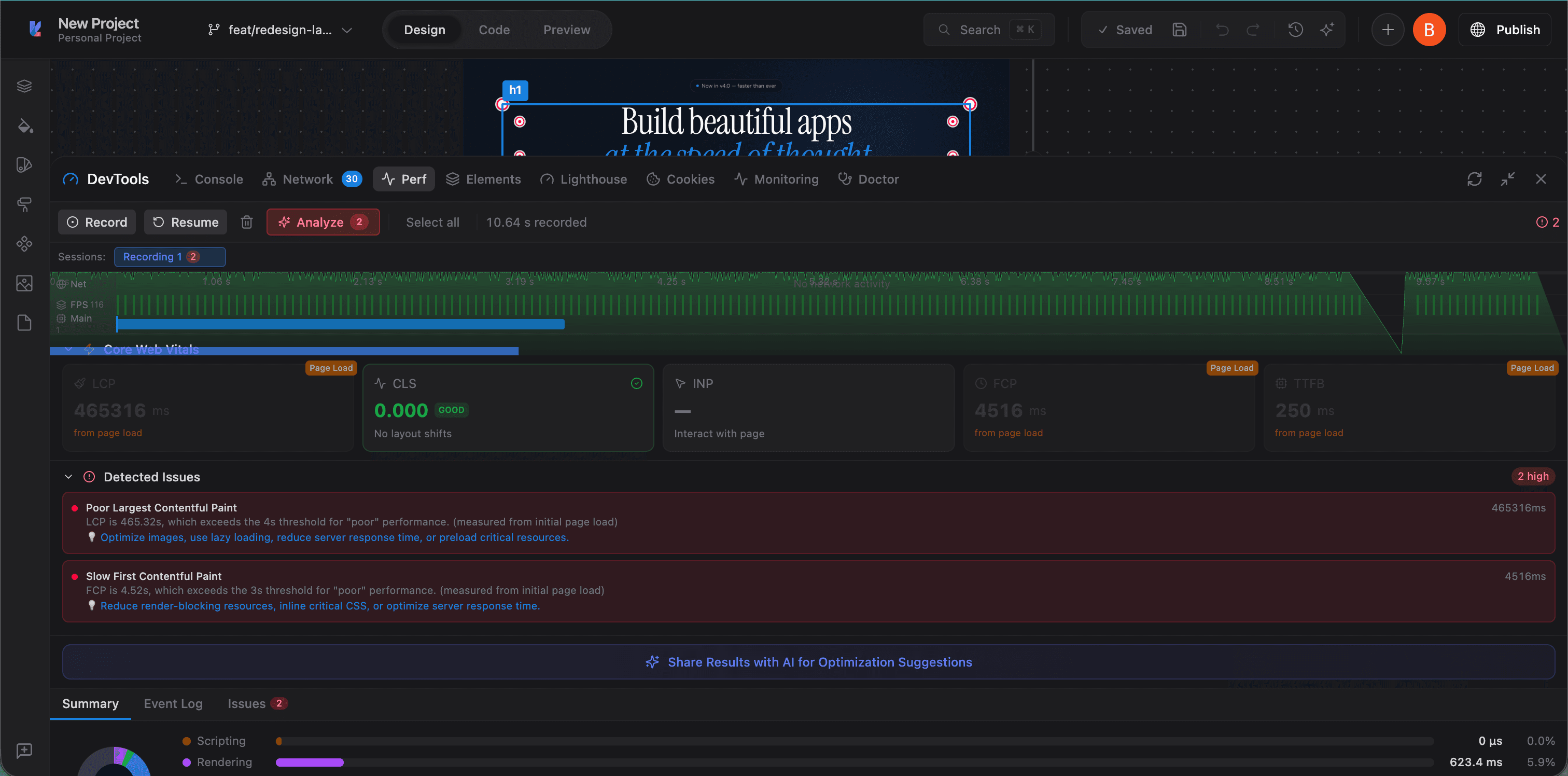 Performance issues detected