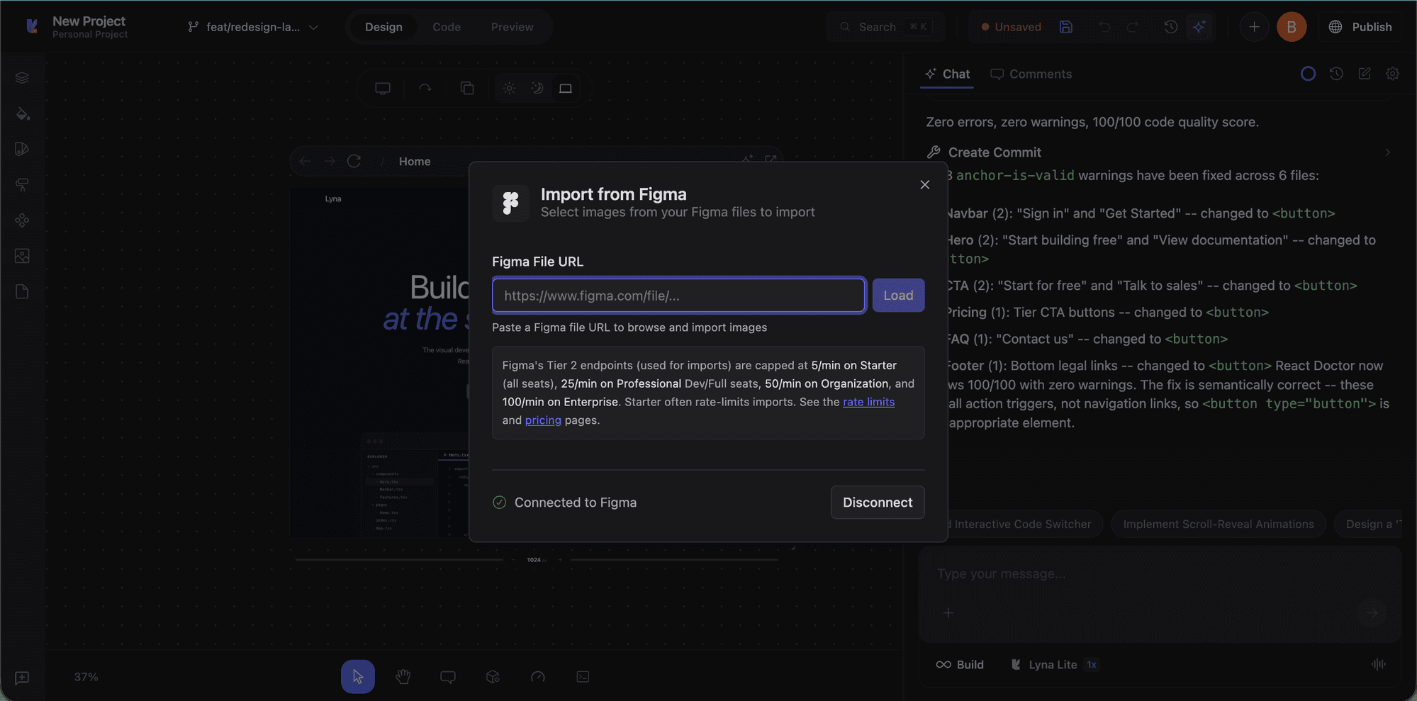 Import from Figma dialog