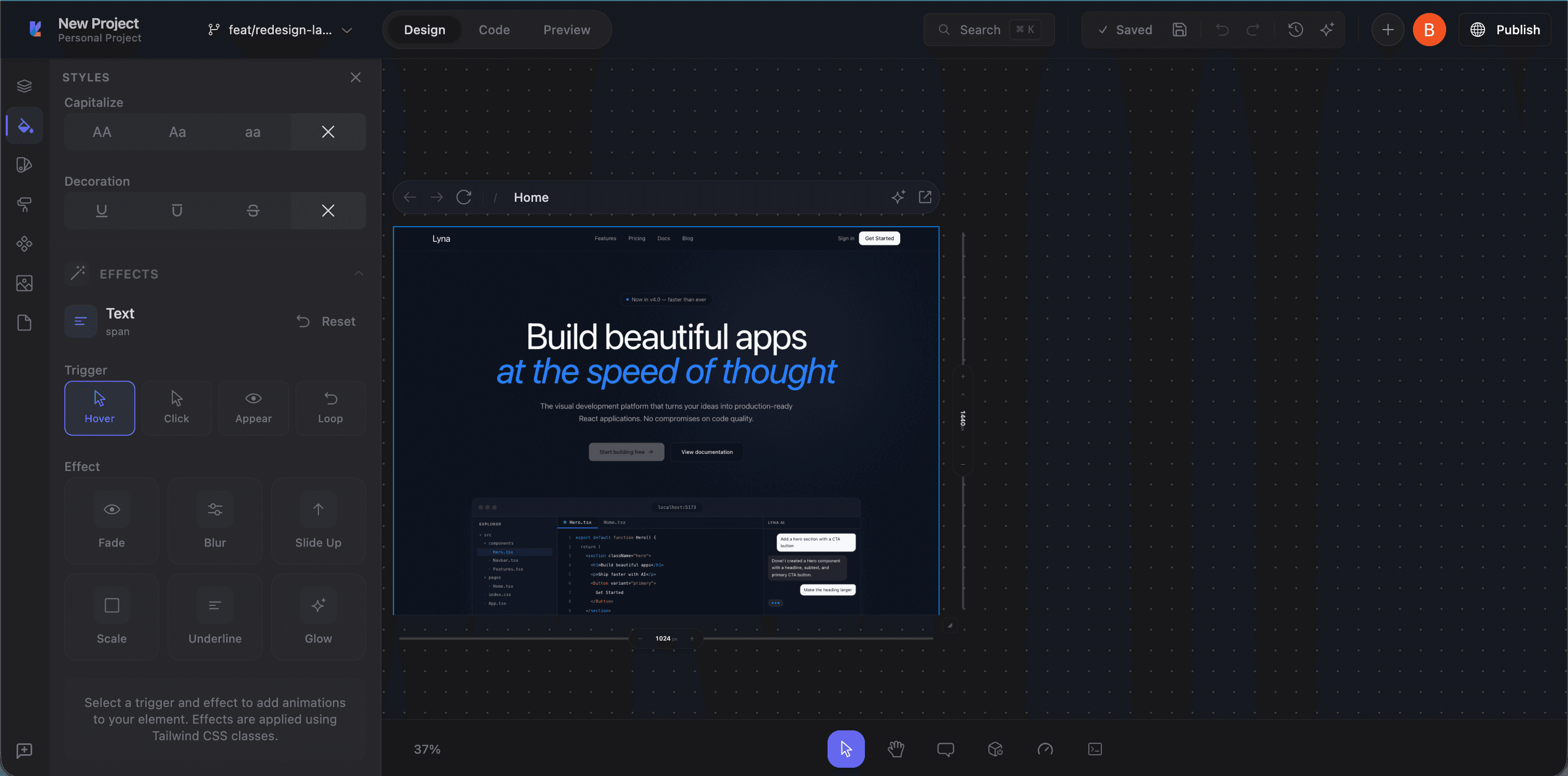 Effects and animations